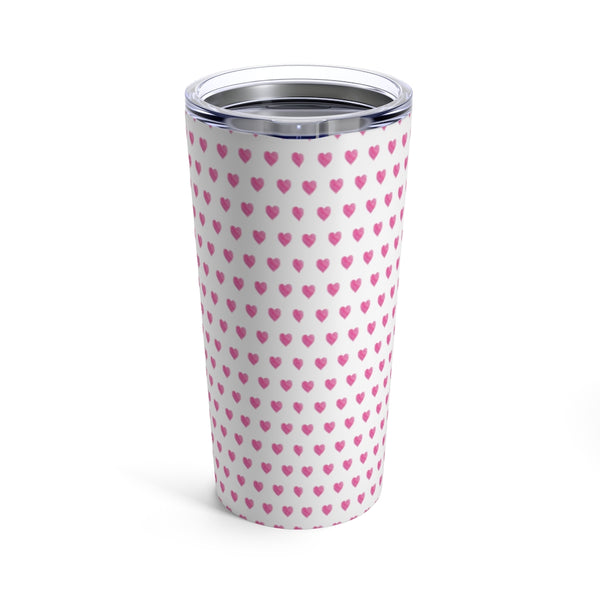 Preppy Watercolor Hearts in Pink Tumbler Drink stays cool 20oz