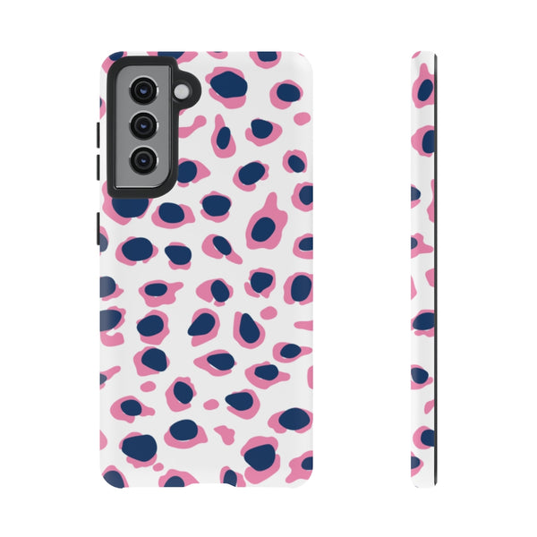 TOUGH Version Pretty Printing X Beautycounter Limited Edition Case Preppy Leopard Spots in Pink and Navy