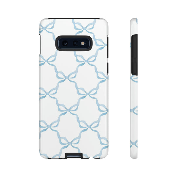 iPhone Tough Case Preppy Watercolor Bow Pattern Blue