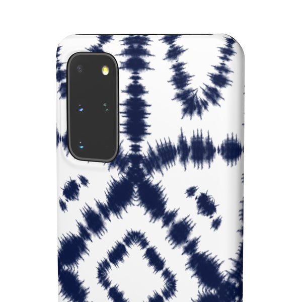 Shibori Navy + White Phone Case