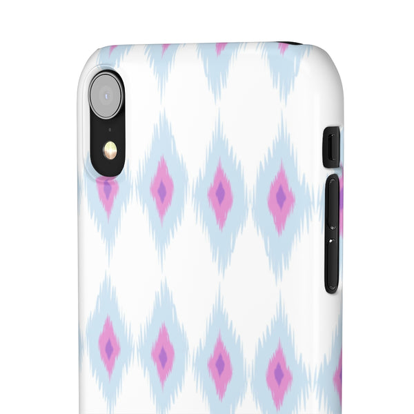 Chic Ikat Aqua + Pink Phone Case