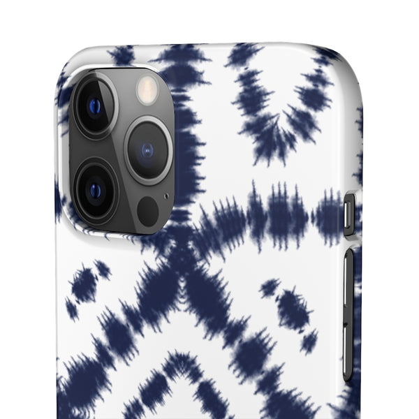 Shibori Navy + White Phone Case