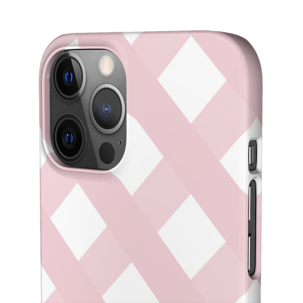 Gingham Blush + White Phone Case