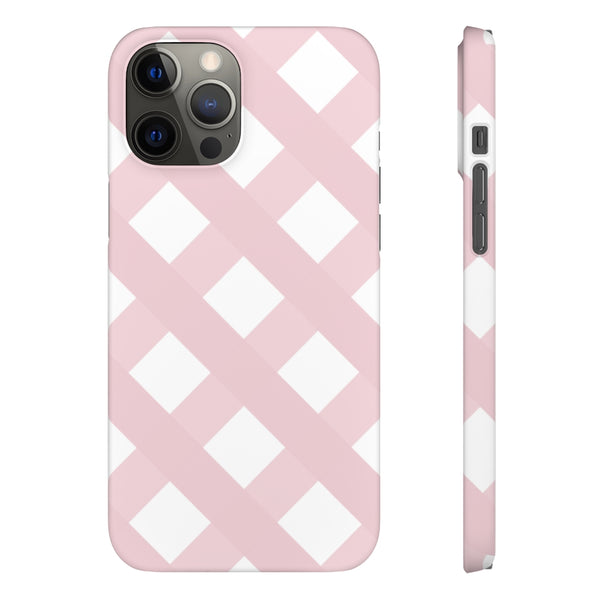 Gingham Blush + White Phone Case