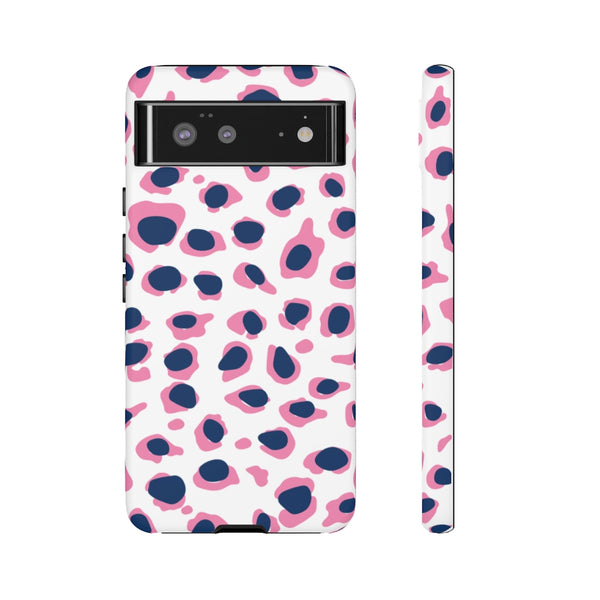 TOUGH Version Pretty Printing X Beautycounter Limited Edition Case Preppy Leopard Spots in Pink and Navy