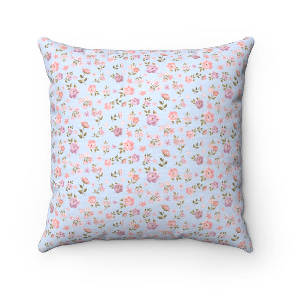 Floral Shabby Chic Love Shack Fancy Inspired in Blue pillow with insert - zip closure feminine teen room ditsy floral