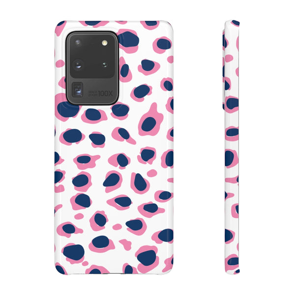 SLEEK Version Pretty Printing X Beautycounter Phone Case Preppy Leopard Navy + Pink Spots