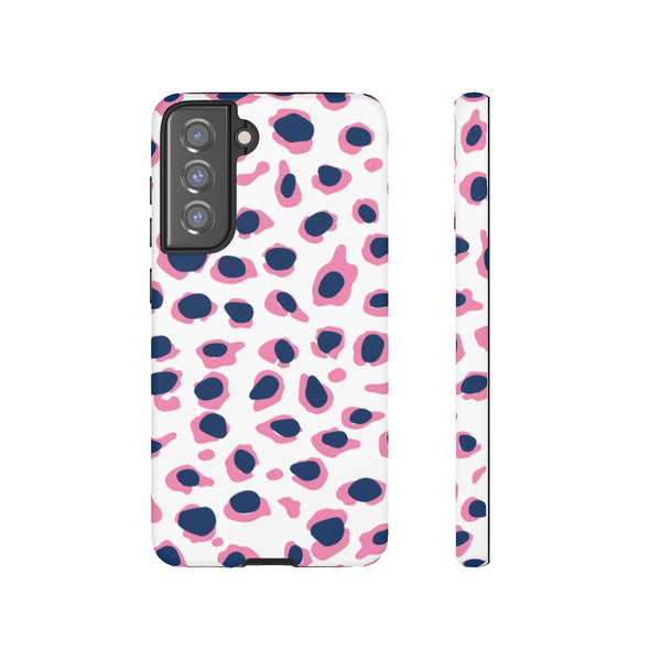 TOUGH Version Pretty Printing X Beautycounter Limited Edition Case Preppy Leopard Spots in Pink and Navy