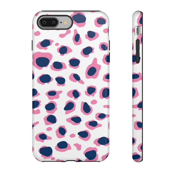 TOUGH Version Pretty Printing X Beautycounter Limited Edition Case Preppy Leopard Spots in Pink and Navy