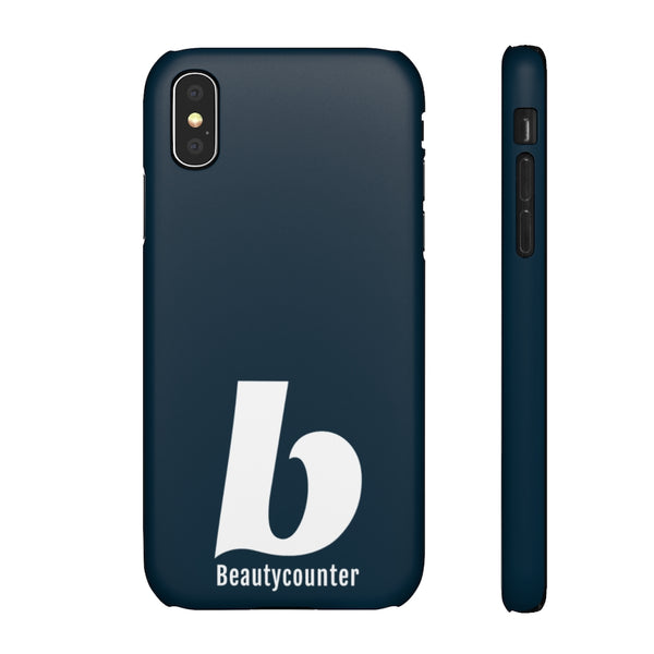 SLEEK Version Pretty Printing X Beautycounter Phone Case Navy with White Logo