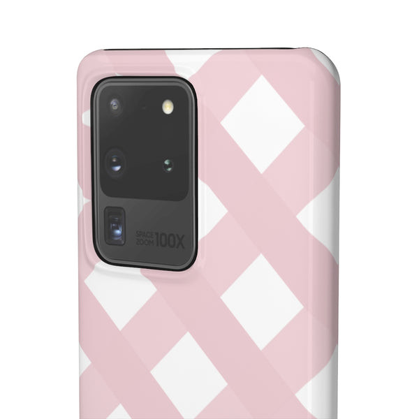 Gingham Blush + White Phone Case