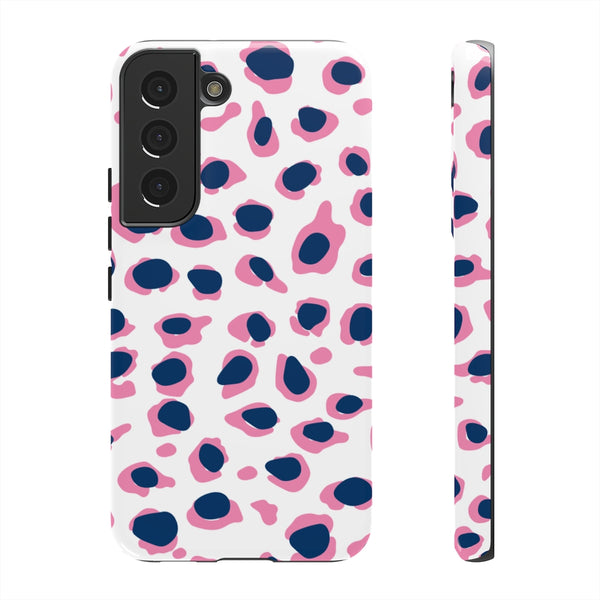 TOUGH Version Pretty Printing X Beautycounter Limited Edition Case Preppy Leopard Spots in Pink and Navy