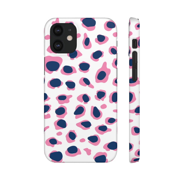 SLEEK Version Pretty Printing X Beautycounter Phone Case Preppy Leopard Navy + Pink Spots