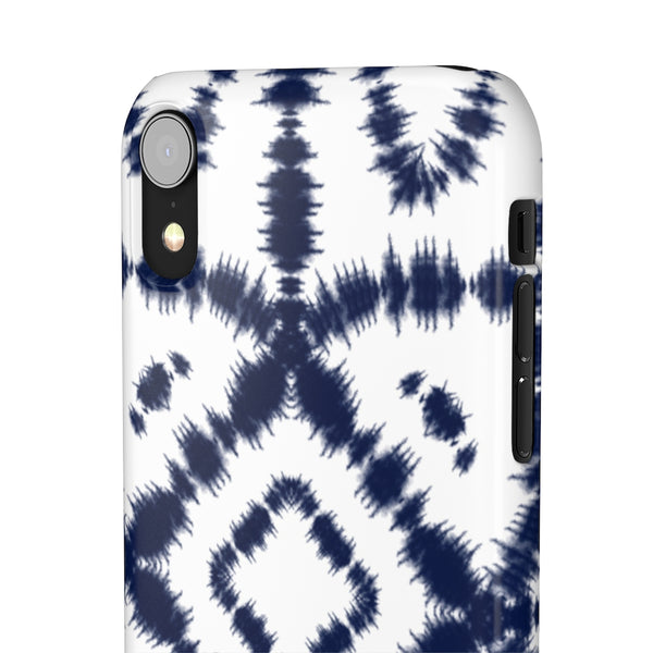 Shibori Navy + White Phone Case