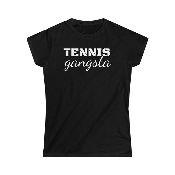 Tennis Gangsta short sleeve tee shirt, White logo, more T-shirt colors available