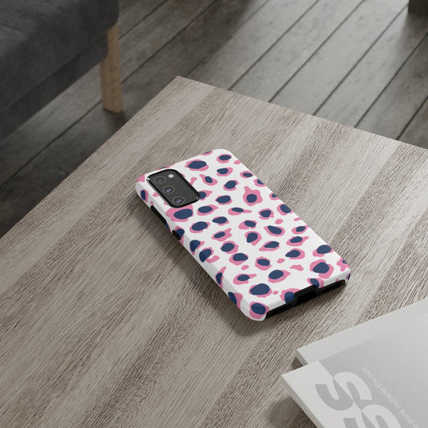 TOUGH Version Pretty Printing X Beautycounter Limited Edition Case Preppy Leopard Spots in Pink and Navy