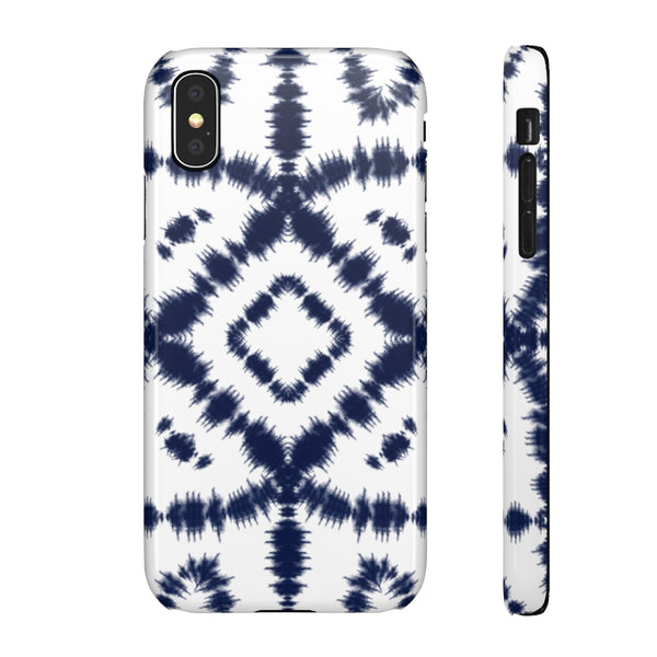 Shibori Navy + White Phone Case