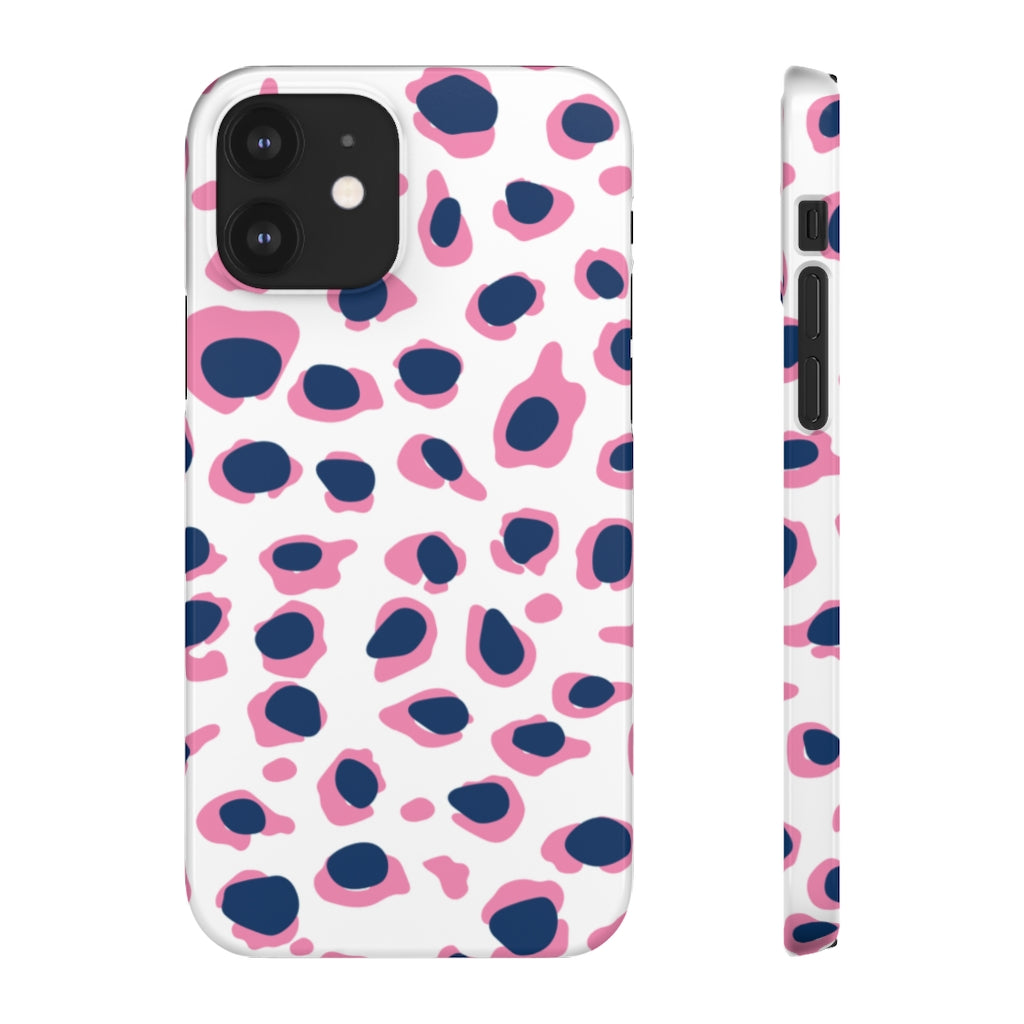 Preppy Leopard Pink + Navy Phone Case