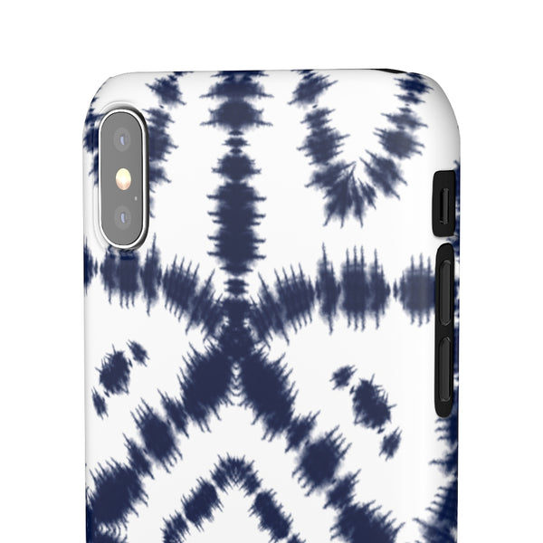 Shibori Navy + White Phone Case