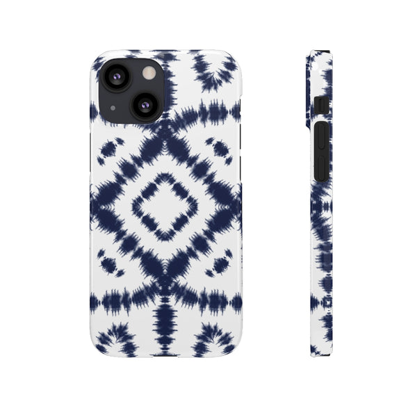 Shibori Navy + White Phone Case