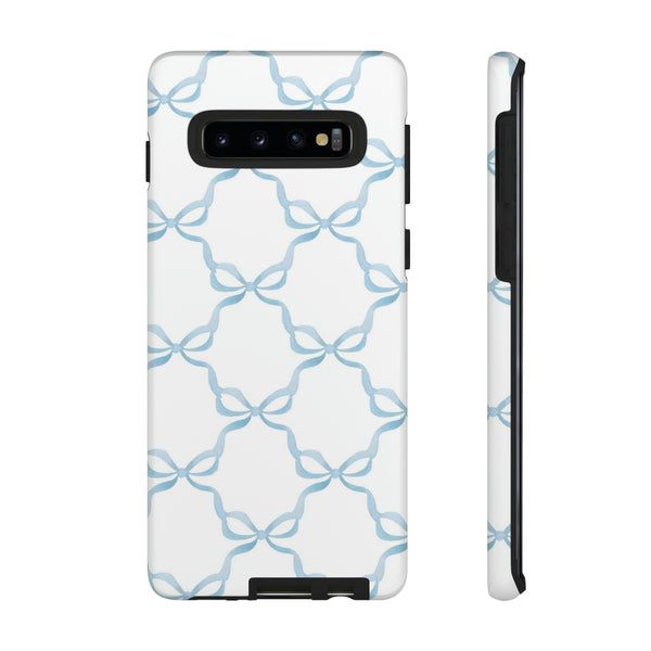 iPhone Tough Case Preppy Watercolor Bow Pattern Blue