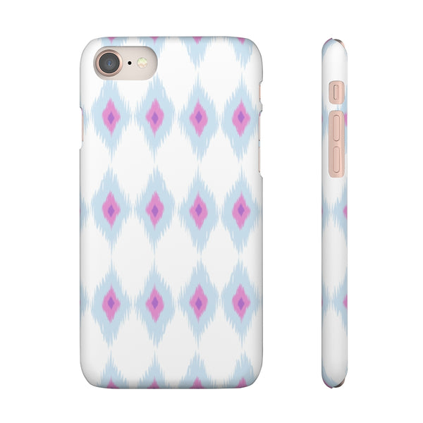 Chic Ikat Aqua + Pink Phone Case