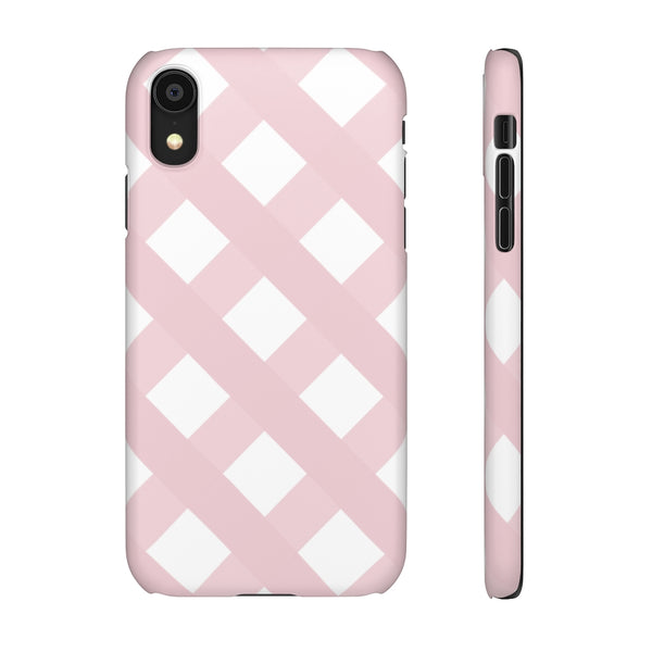 Gingham Blush + White Phone Case