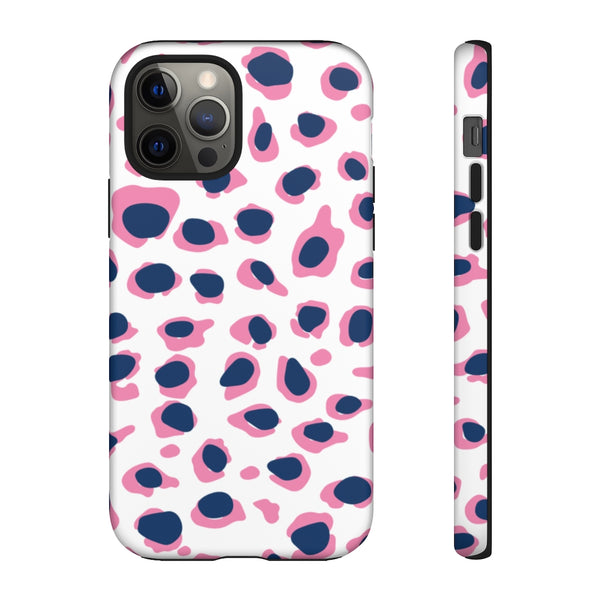 TOUGH Version Pretty Printing X Beautycounter Limited Edition Case Preppy Leopard Spots in Pink and Navy