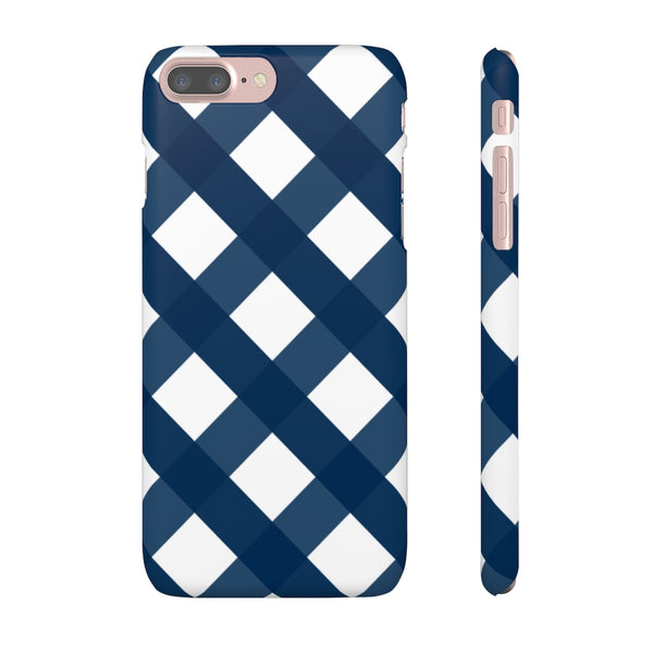 Gingham Navy + White Phone Case