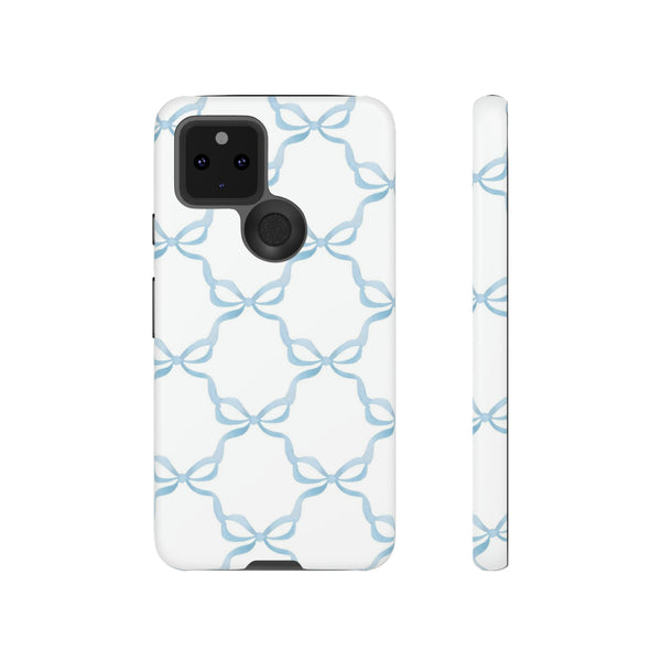 iPhone Tough Case Preppy Watercolor Bow Pattern Blue