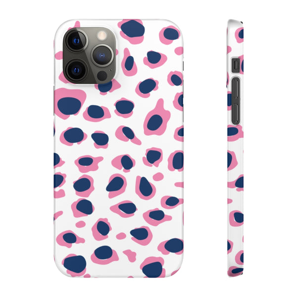 SLEEK Version Pretty Printing X Beautycounter Phone Case Preppy Leopard Navy + Pink Spots