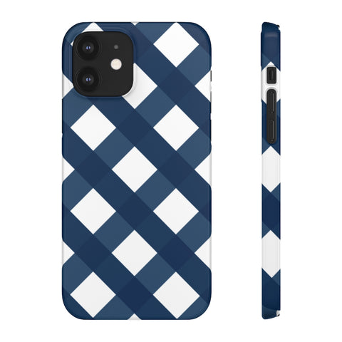 Gingham Navy + White Phone Case