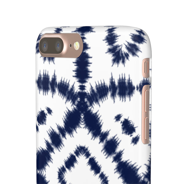 Shibori Navy + White Phone Case