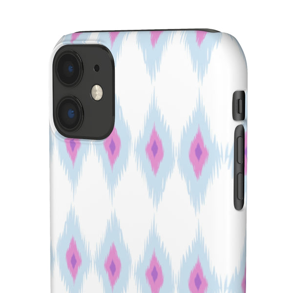 Chic Ikat Aqua + Pink Phone Case