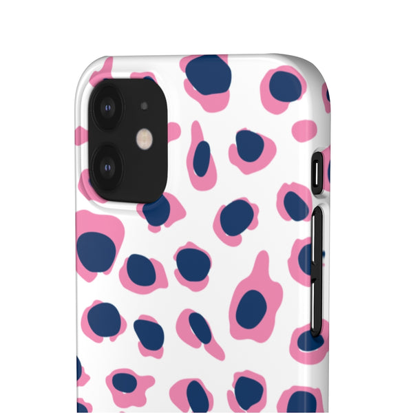 SLEEK Version Pretty Printing X Beautycounter Phone Case Preppy Leopard Navy + Pink Spots