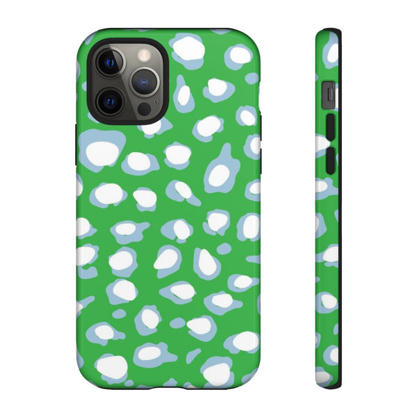 TOUGH Cases Pretty Printing X Beautycounter Limited Edition Case Preppy Leopard Spots Green
