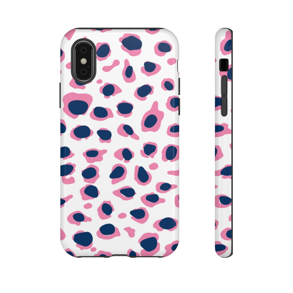 TOUGH Version Pretty Printing X Beautycounter Limited Edition Case Preppy Leopard Spots in Pink and Navy