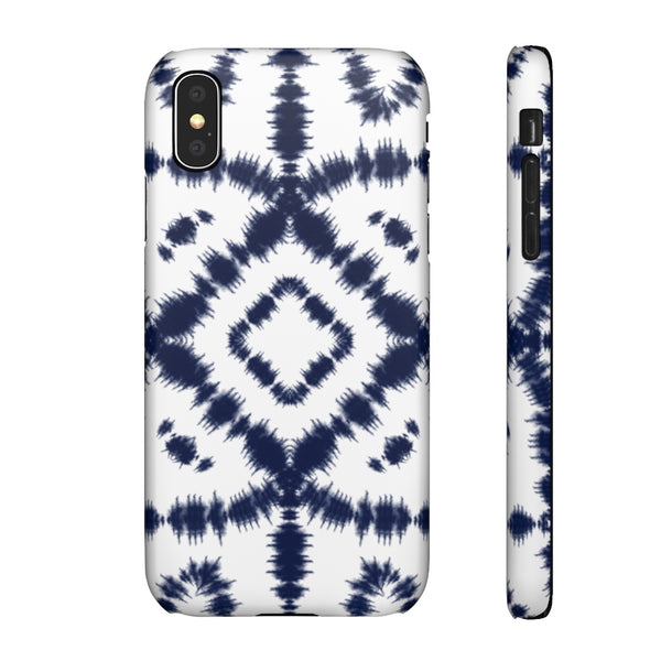 Shibori Navy + White Phone Case
