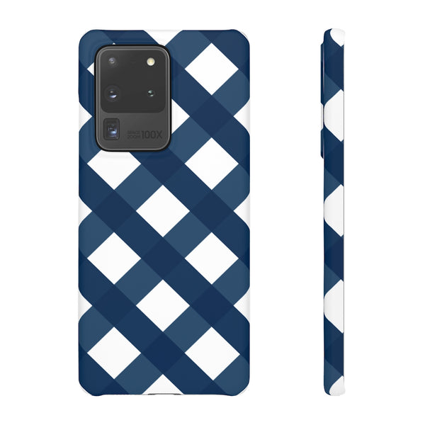 Gingham Navy + White Phone Case