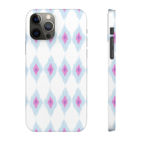 Chic Ikat Aqua + Pink Phone Case