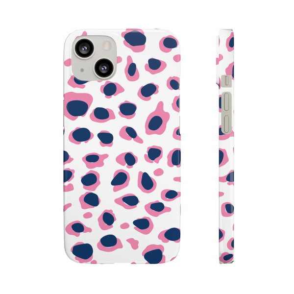 SLEEK Version Pretty Printing X Beautycounter Phone Case Preppy Leopard Navy + Pink Spots