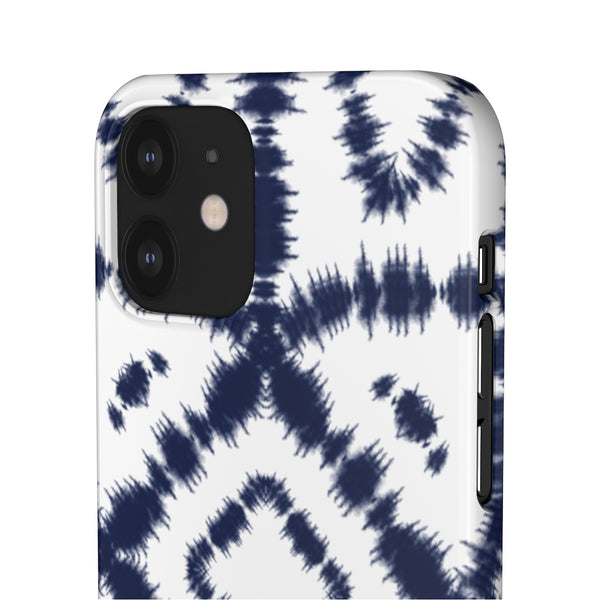Shibori Navy + White Phone Case