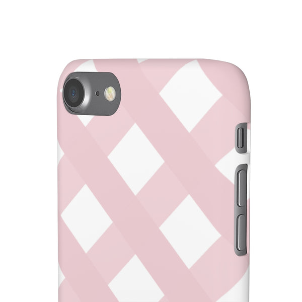 Gingham Blush + White Phone Case