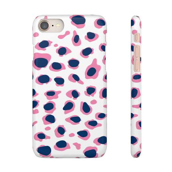 SLEEK Version Pretty Printing X Beautycounter Phone Case Preppy Leopard Navy + Pink Spots