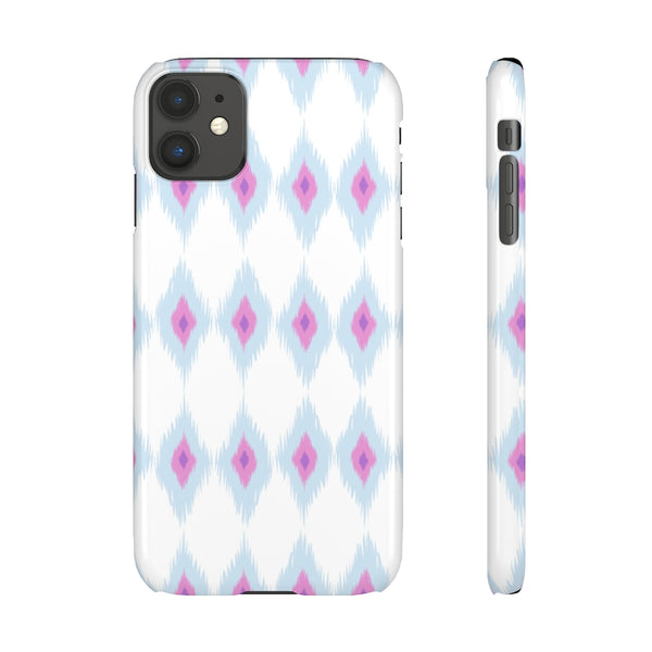 Chic Ikat Aqua + Pink Phone Case