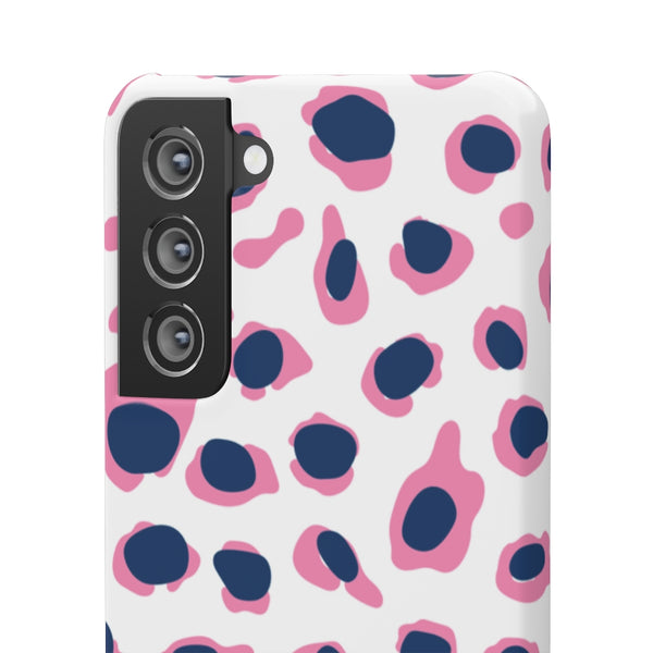 SLEEK Version Pretty Printing X Beautycounter Phone Case Preppy Leopard Navy + Pink Spots