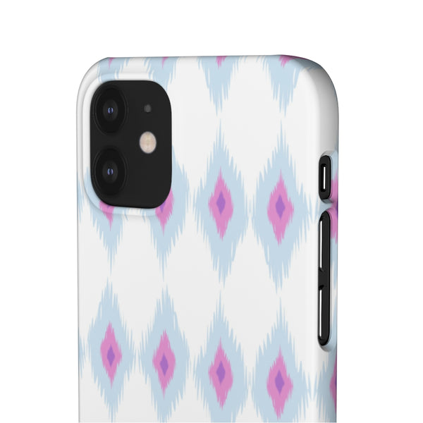 Chic Ikat Aqua + Pink Phone Case