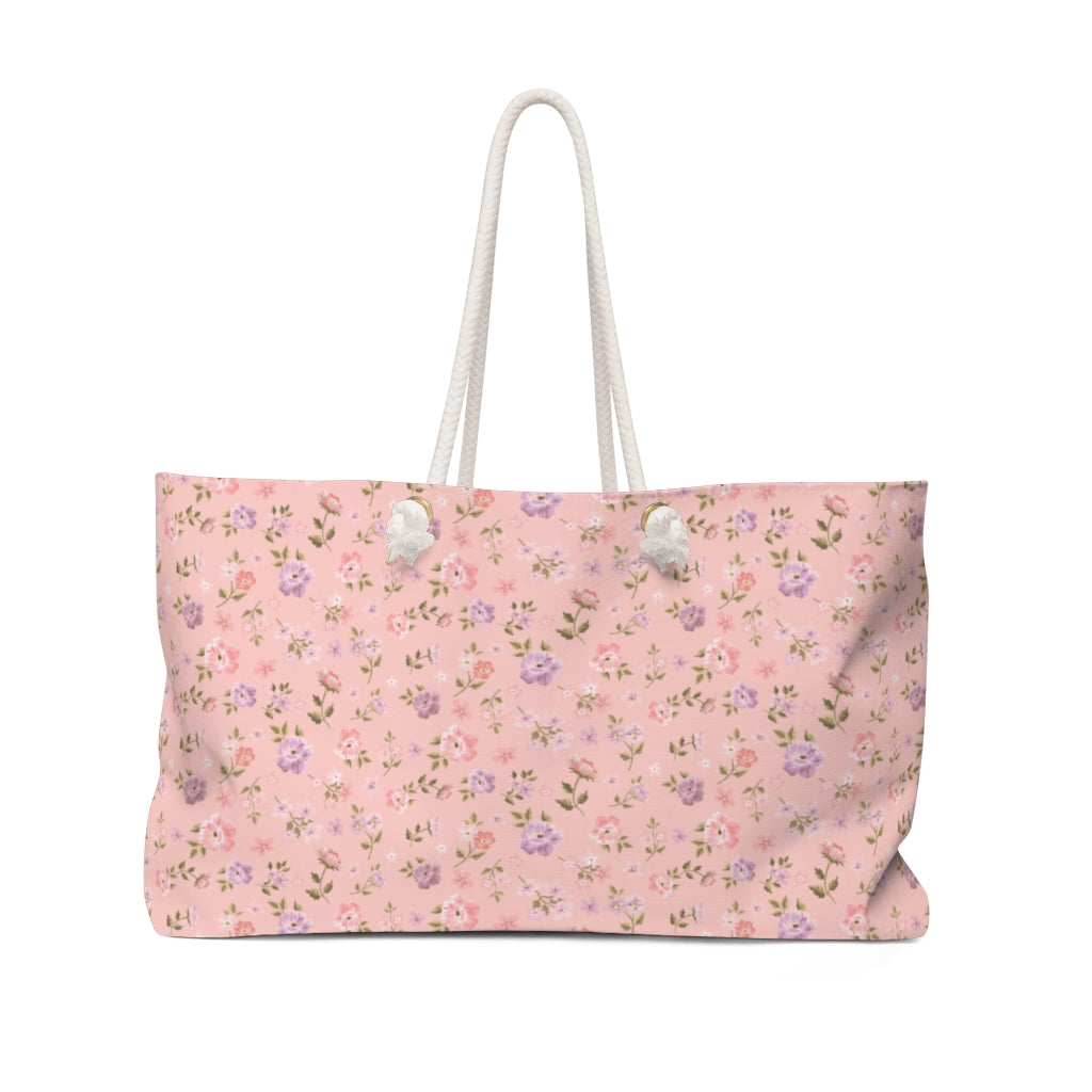 Tote for Pool, Beach, Boat with Rope Handles - Ditsy Floral Loveshackfancy Inspired Shabby Chic Pink