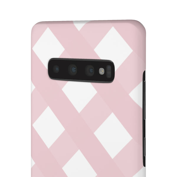 Gingham Blush + White Phone Case