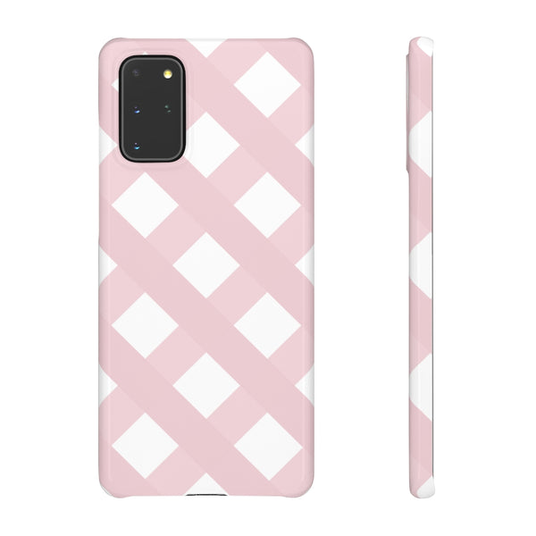 Gingham Blush + White Phone Case